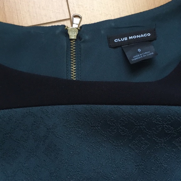 Black, forest green, gold zipper business dress - Picture 2 of 4